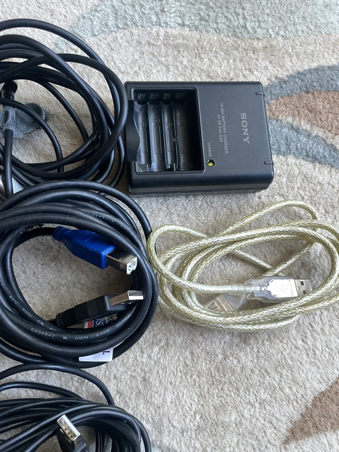 Mixed Cables & Charger Lot – RCA, VGA, DVI, Sony, Fitbit - photo 2