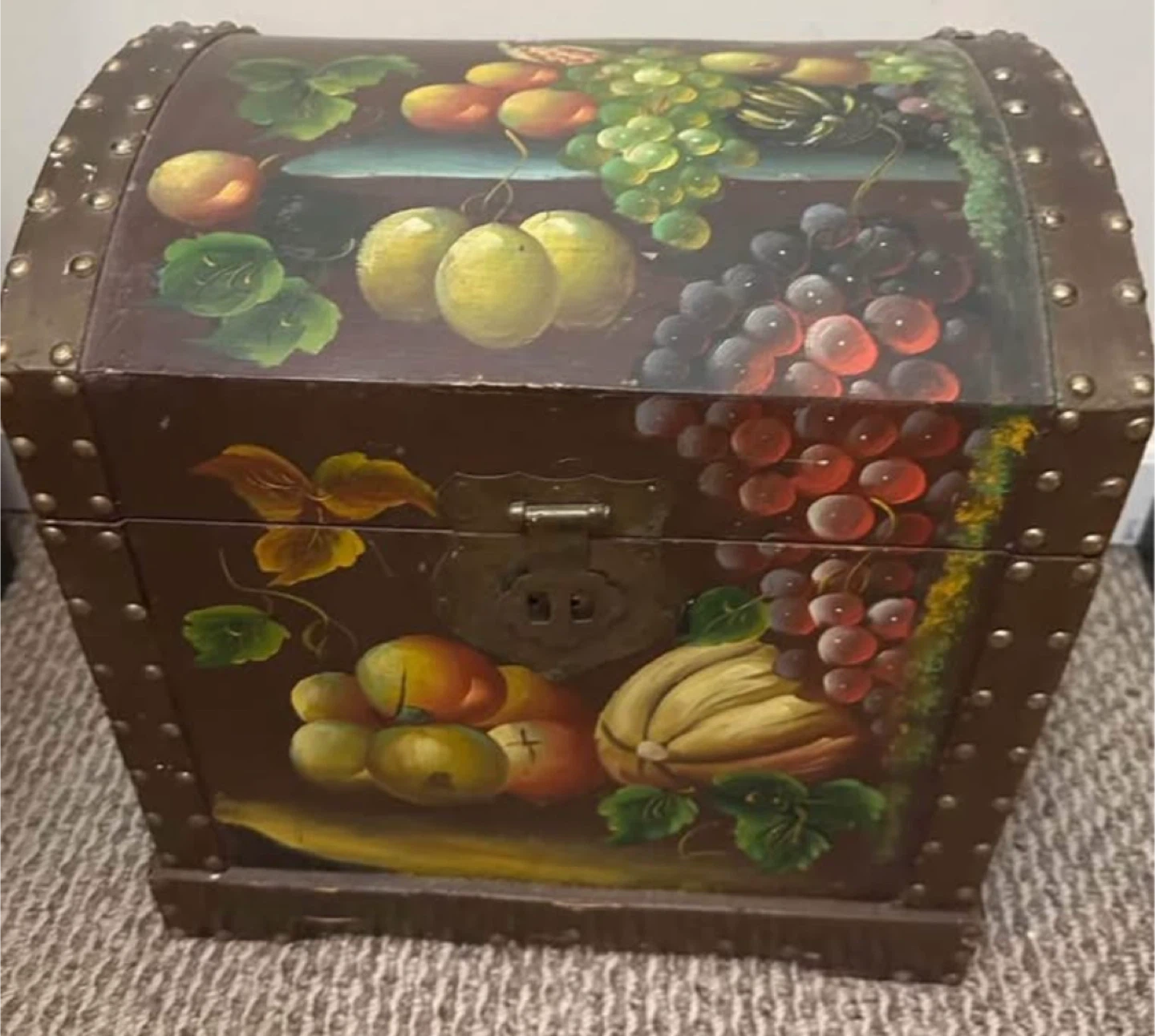 Vintage Painted Fruit Trunk