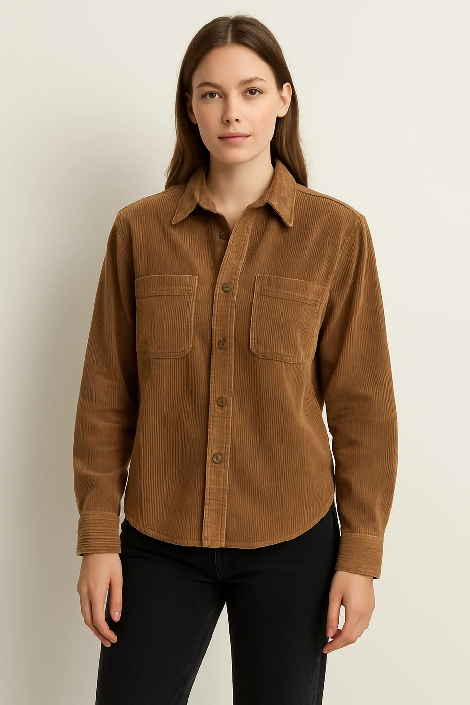 Uniqlo Brown Corduroy Shirt thumbnail