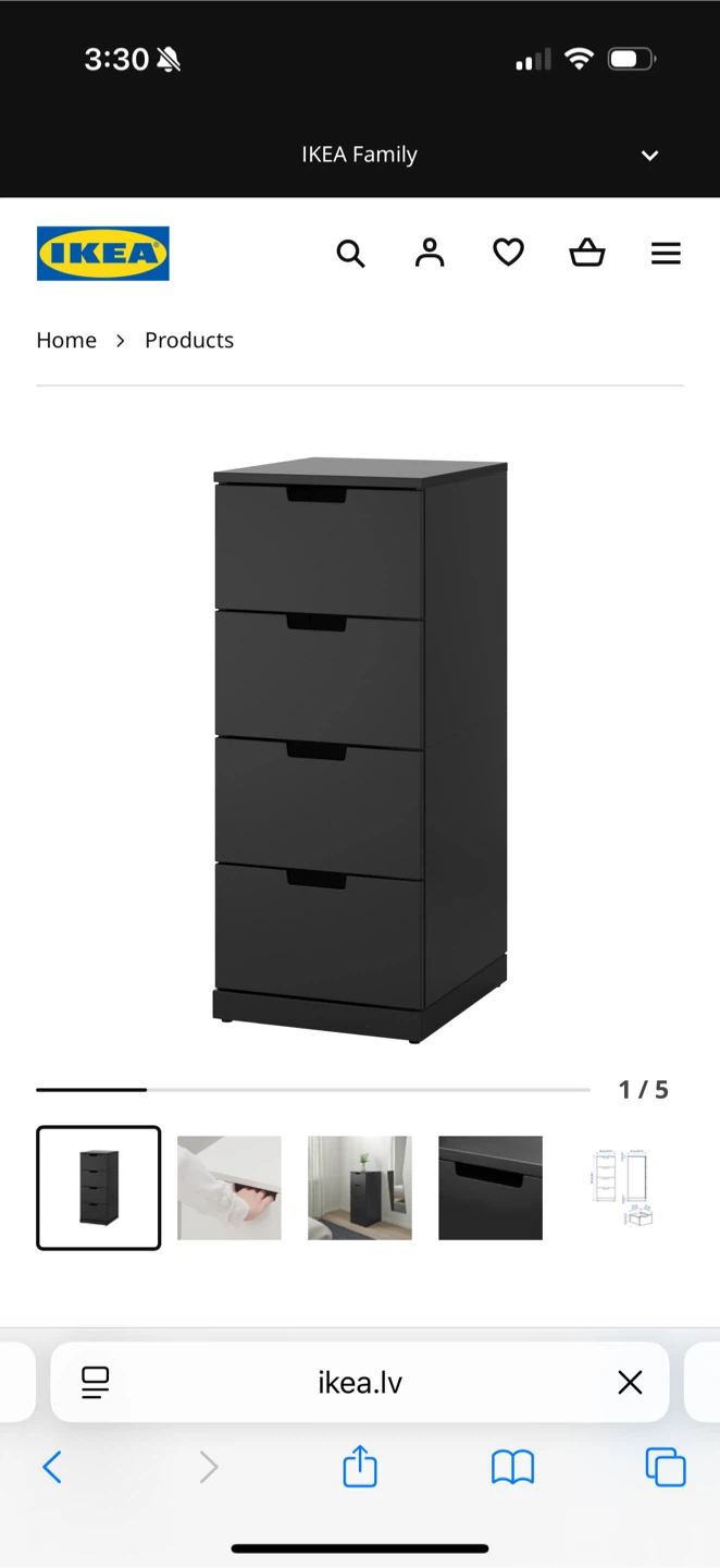 IKEA Nordli Black-Brown Chest of 4 Drawers