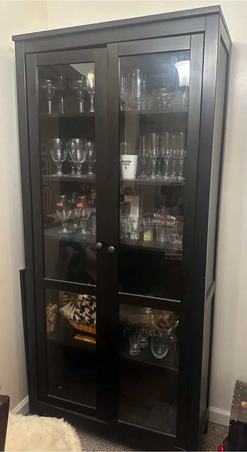 Espresso Bookcase with Glass Doors - photo 2