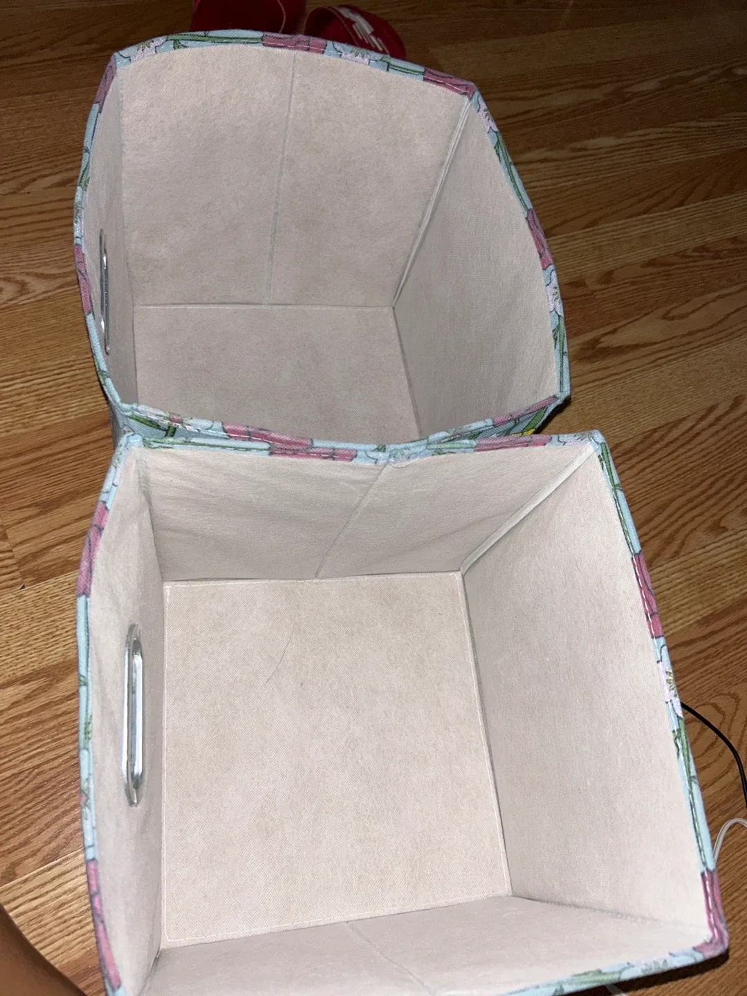 Set of 2 Floral Pattern Storage Bins image indicator(2)