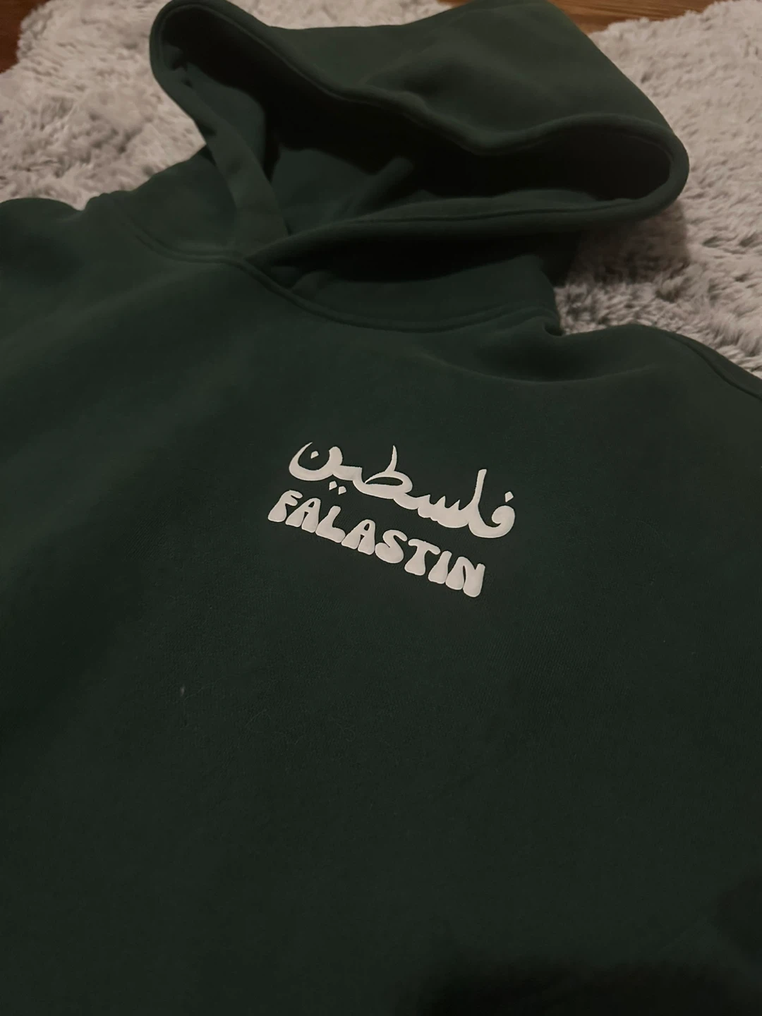 Green "Falastin" Hoodie with Watermelon Detail - photo 3