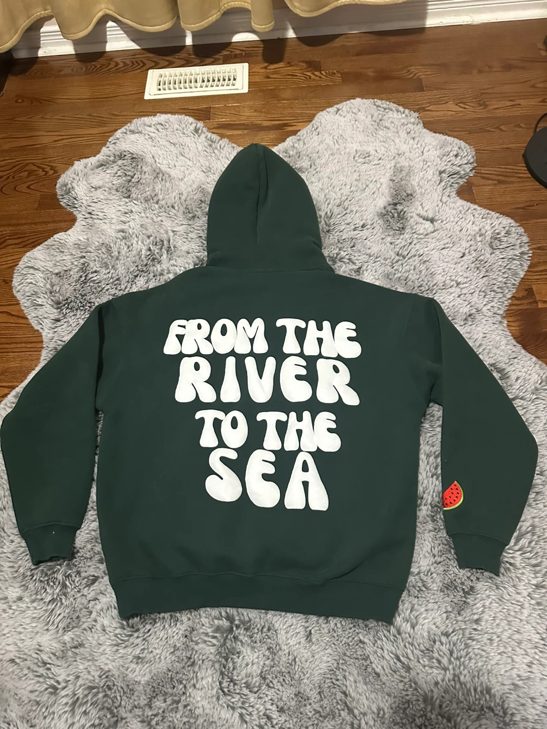 Green "Falastin" Hoodie with Watermelon Detail - photo 2