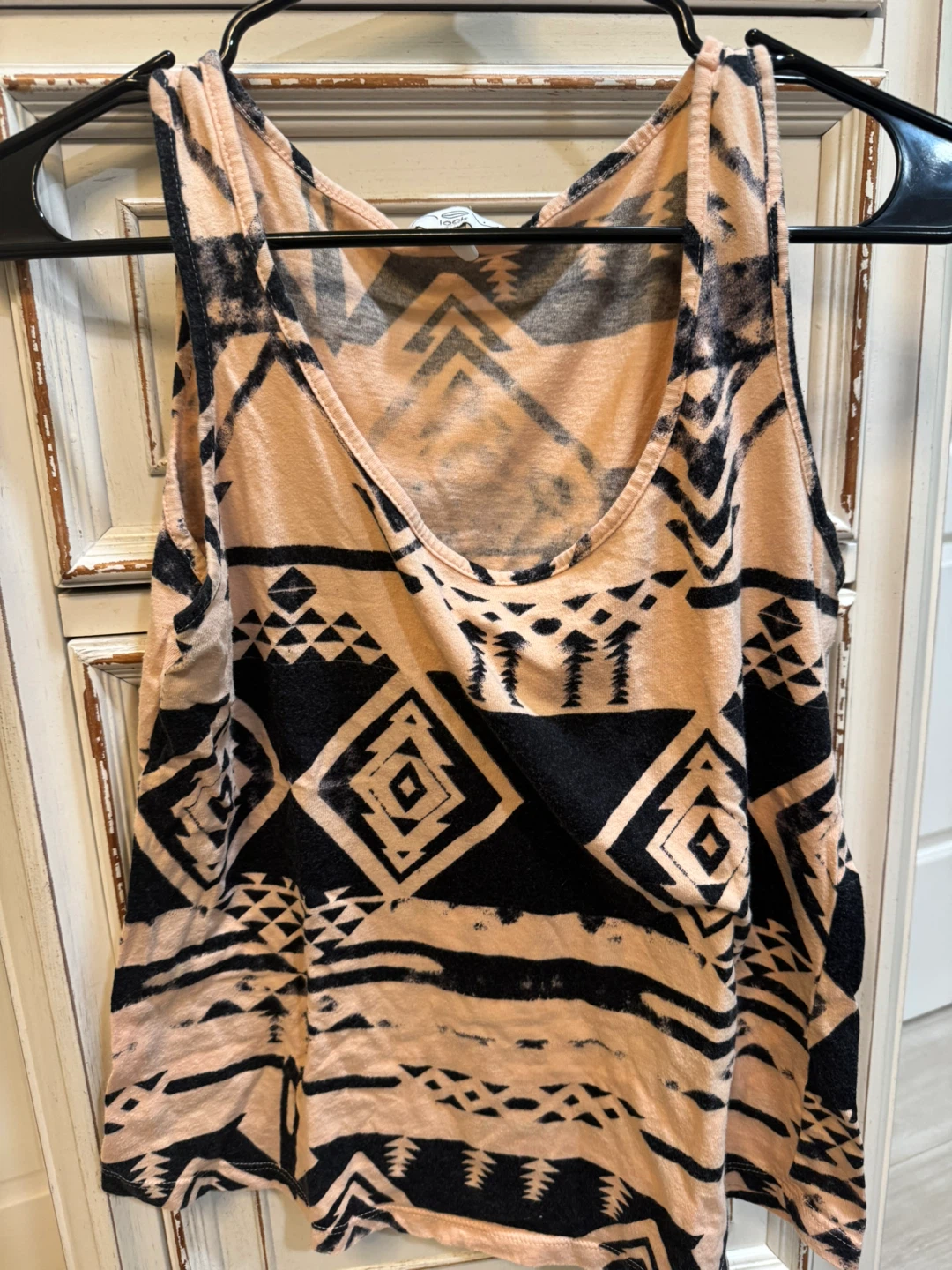 Peach and Black Patterned Tank Top - photo 2