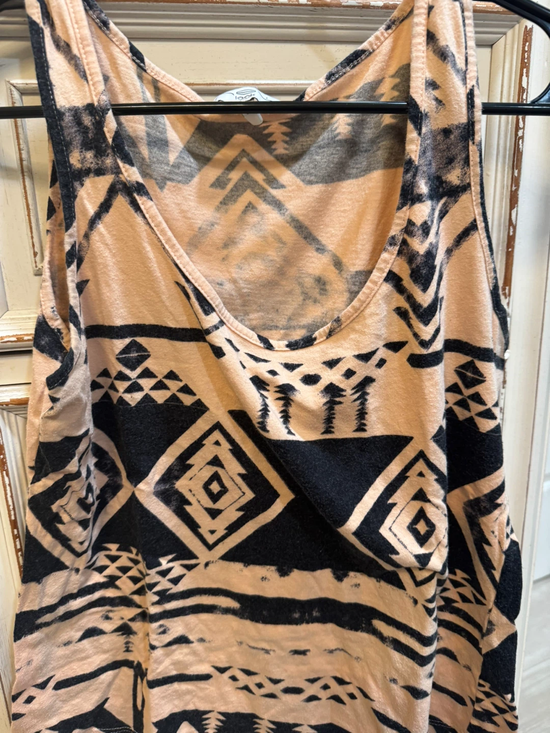 Peach and Black Patterned Tank Top - photo 5