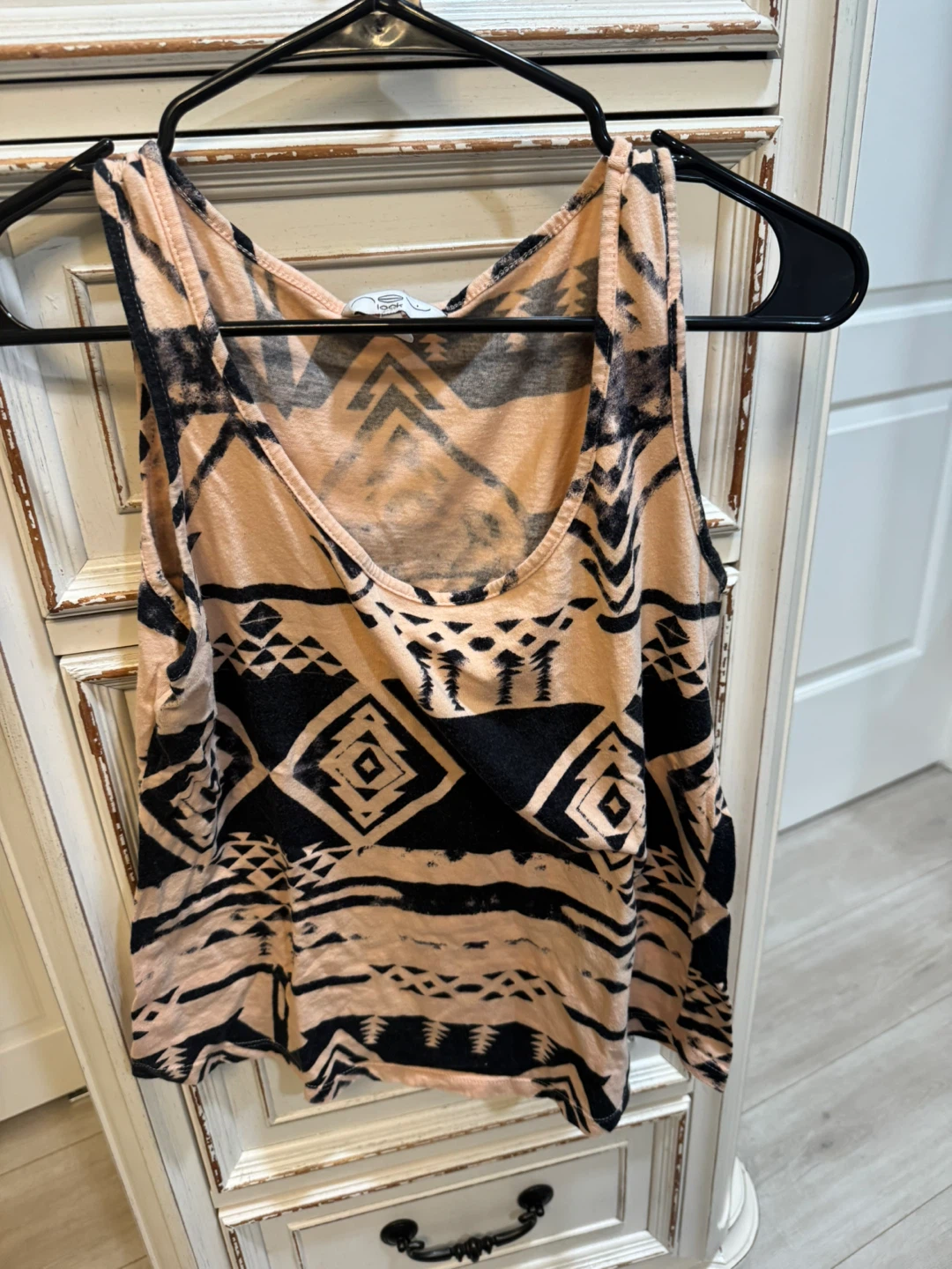 Peach and Black Patterned Tank Top - photo 4
