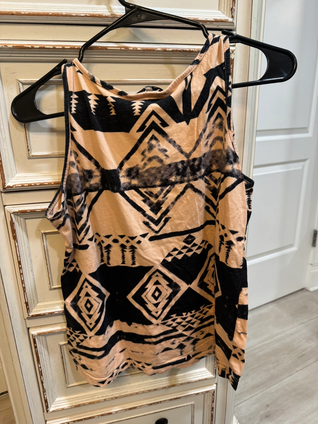 Peach and Black Patterned Tank Top - photo 3