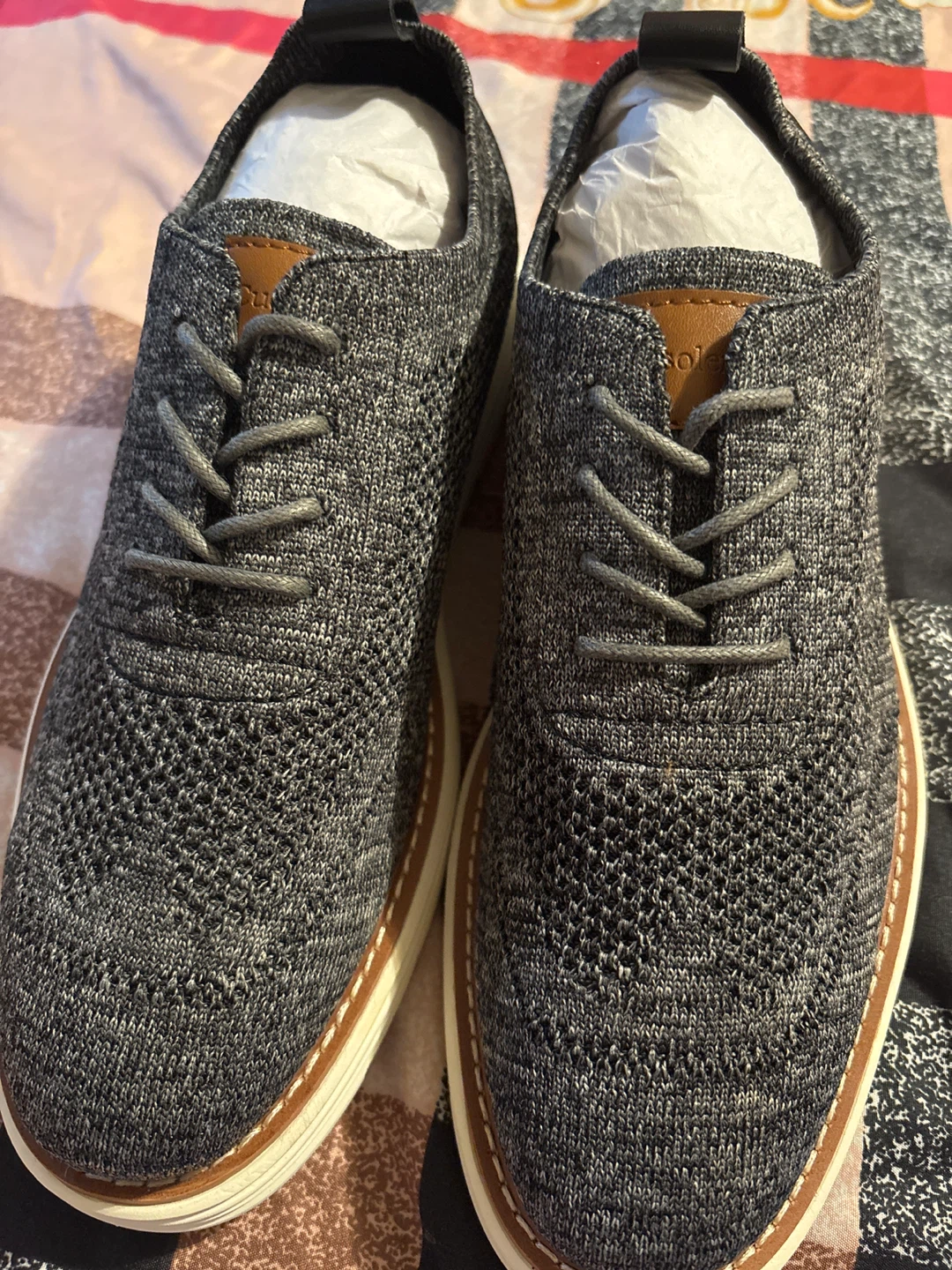 Cusolemore Men's Gray Knit Oxford Shoes - Size 7 - photo 2