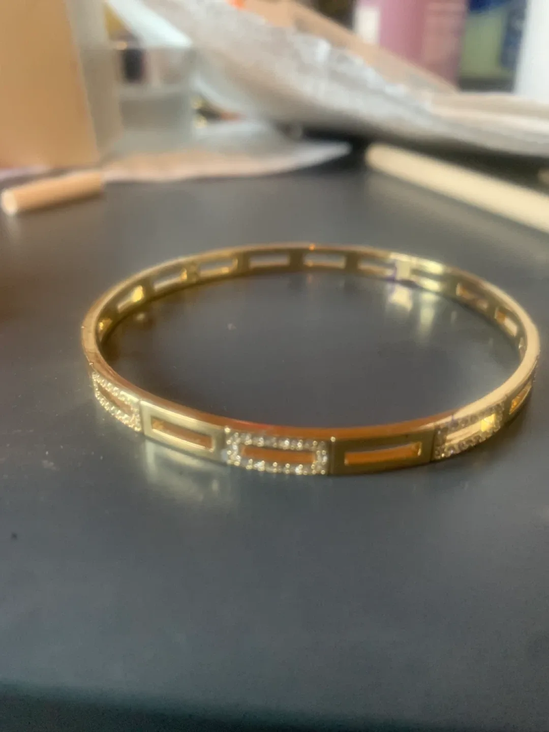 Swarovski Gold Plates Bangle Bracelet image indicator(2)