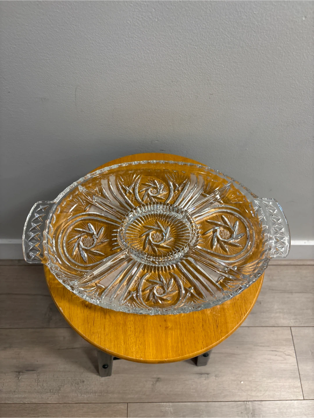 Vintage Pinwheel  Crystal Serving Platter