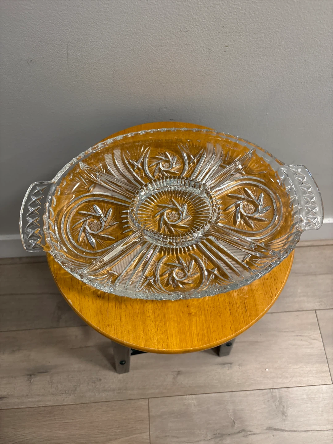 Vintage Pinwheel  Crystal Serving Platter - photo 3