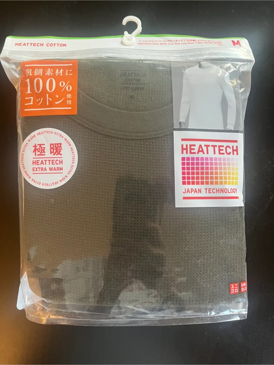 HEATTECH Cotton Waffle Crew Neck Long Sleeve T-Shirt M thumbnail