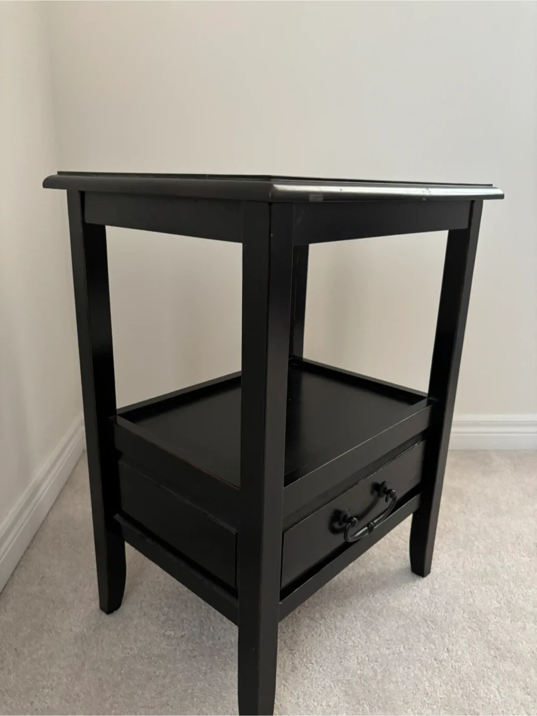 Black Nightstand with Drawer image indicator(3)