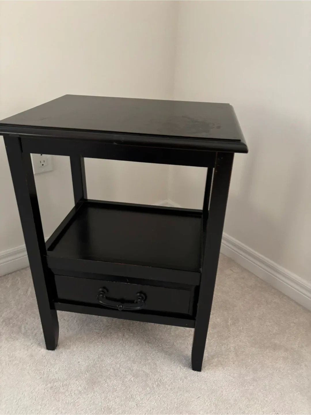 Black Nightstand with Drawer image indicator(2)