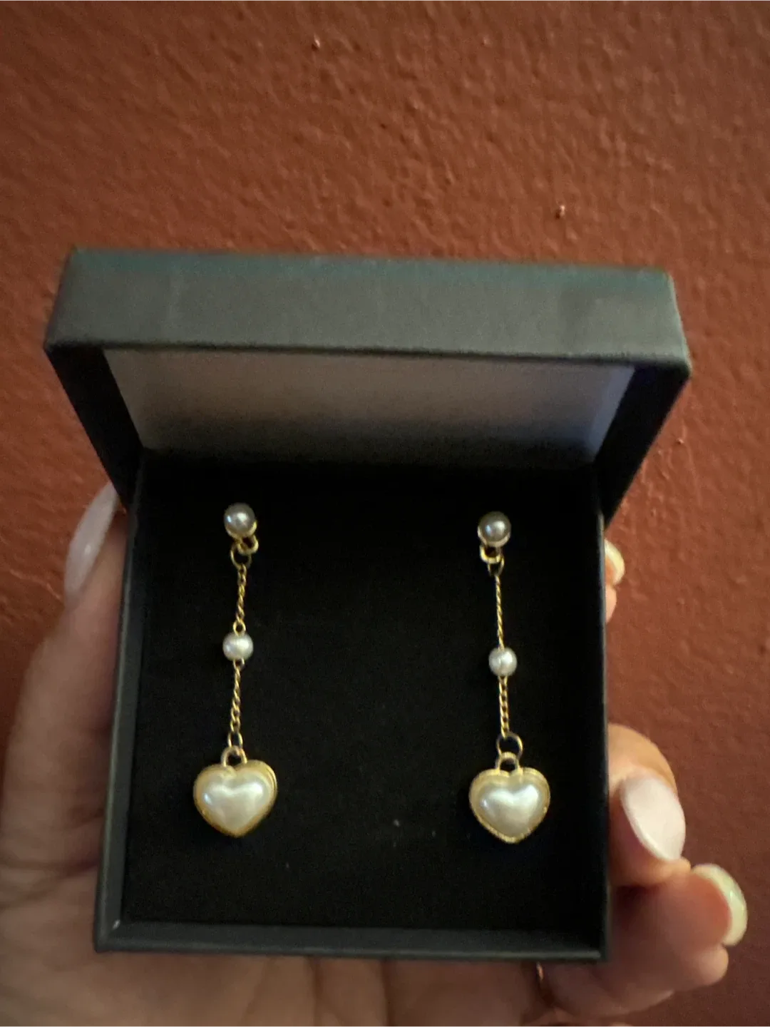 Heart Pearl Drop Earrings  NEW image indicator(2)