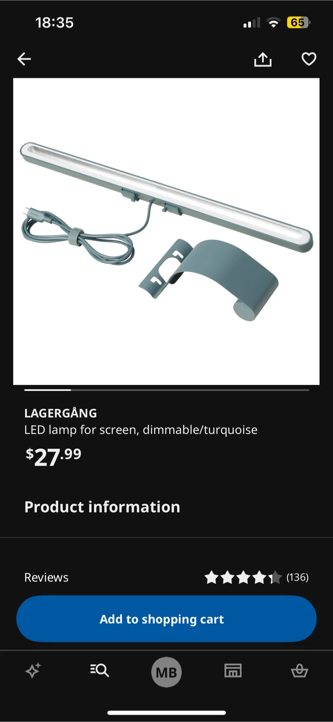 IKEA LAGERGANG LED Screen Lamp - photo 2