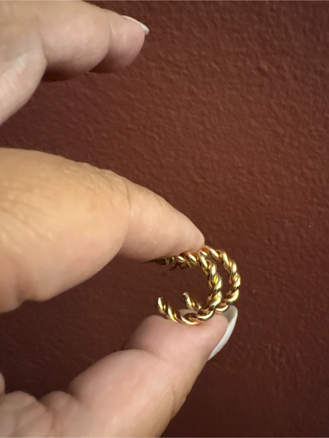 Gold Twisted Hoop Earrings New - photo 3