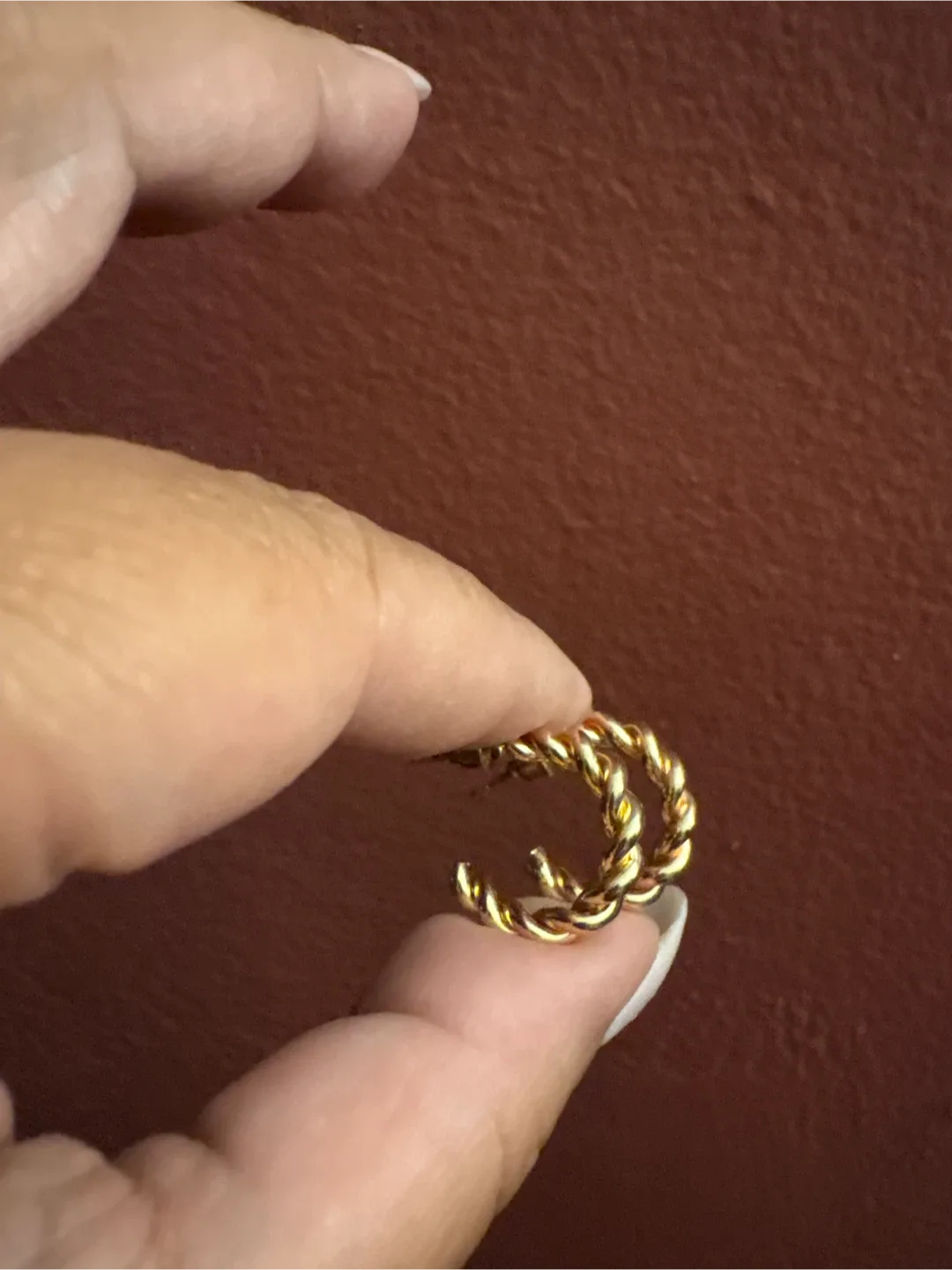 Gold Twisted Hoop Earrings New image indicator(3)