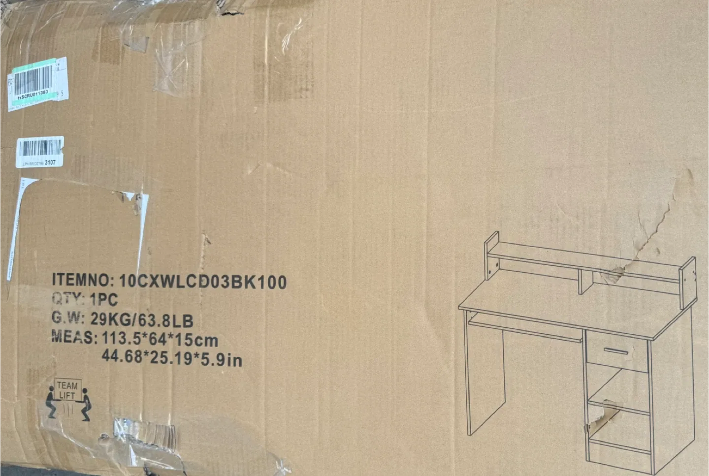 Computer Desk 113.5x64x15cm image indicator(3)