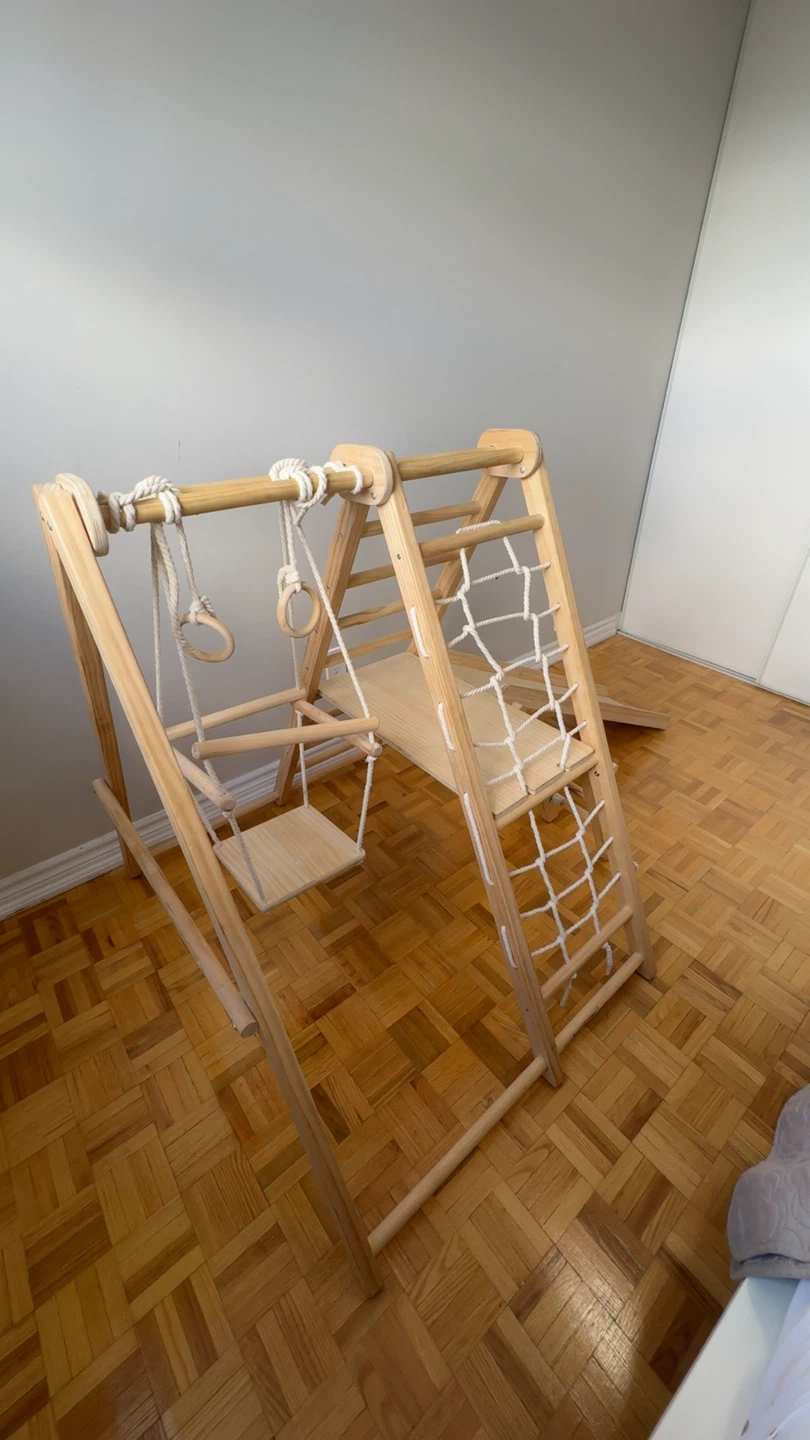 Wooden Climbing Frame with Slide and Swing
