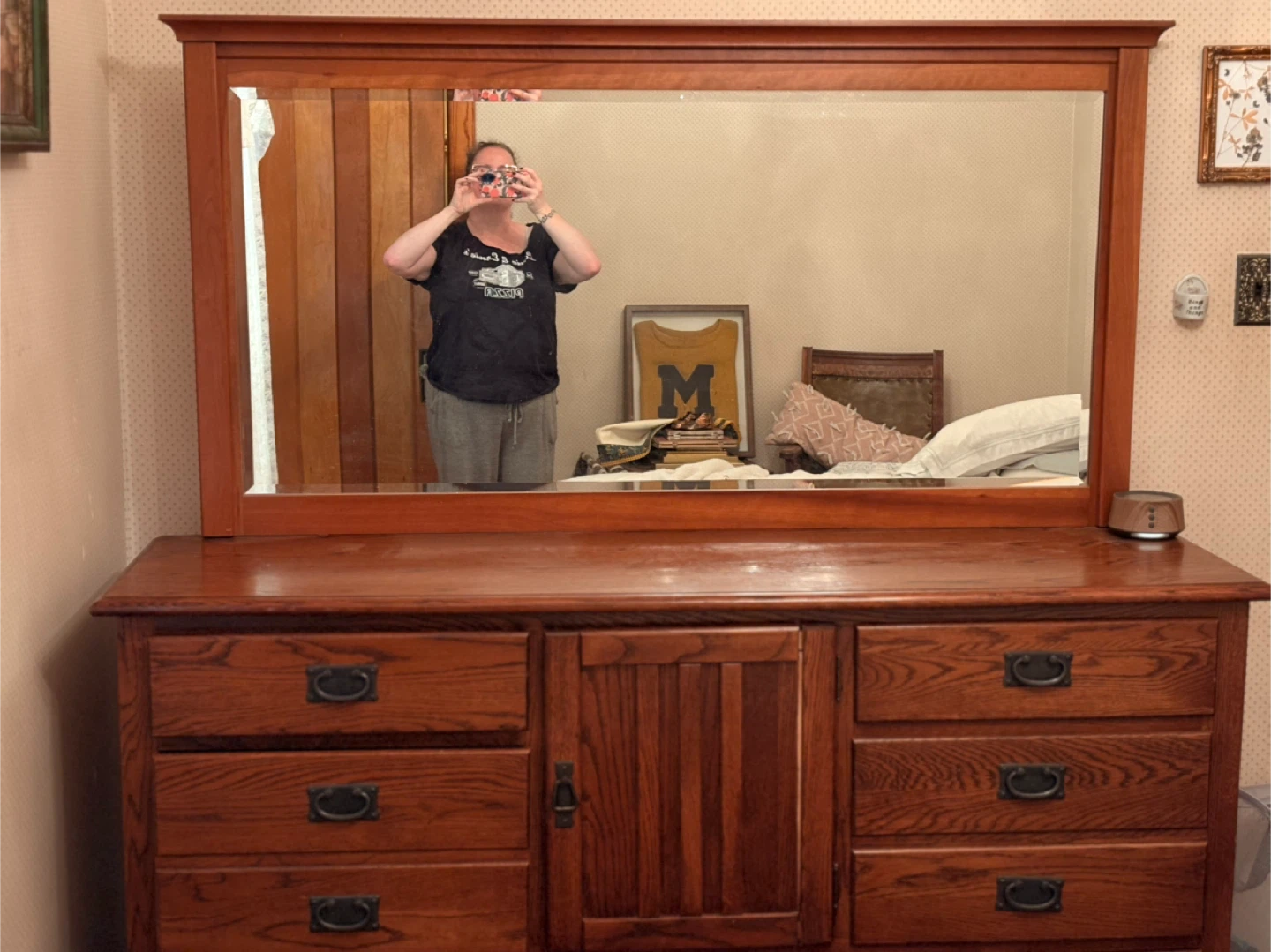 Wood Dresser with Mirror
