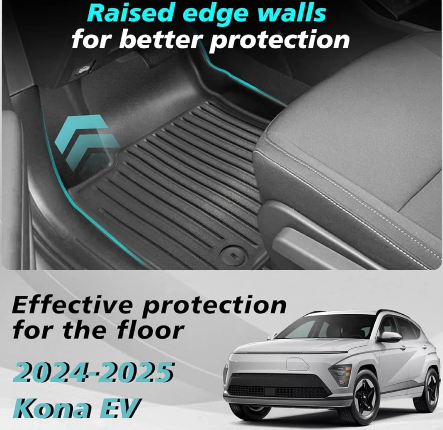 2024-2025 Hyundai KONA EV Electric All Weather Floor Mats image indicator(9)