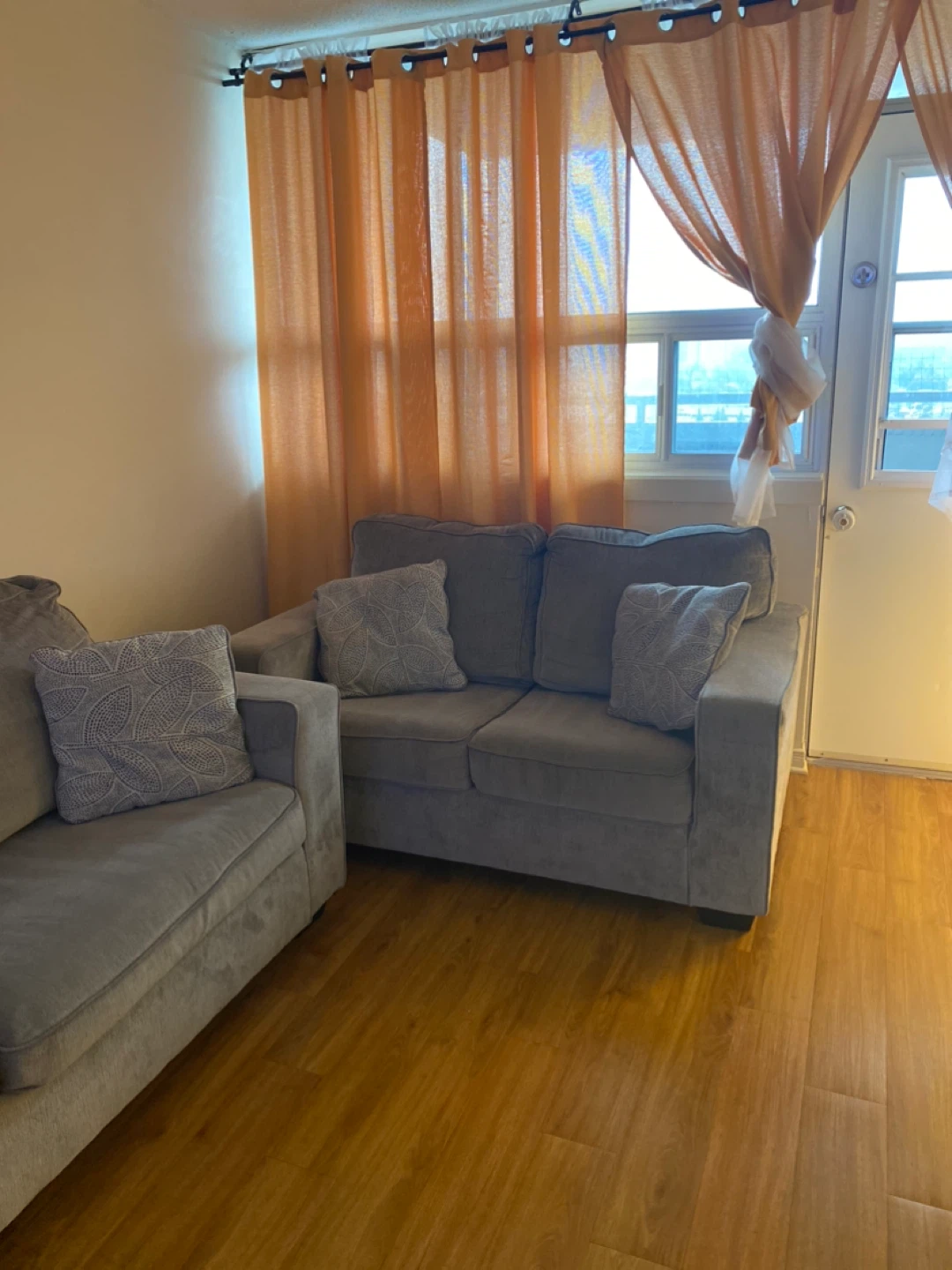 Grey Loveseat and Sofa Set