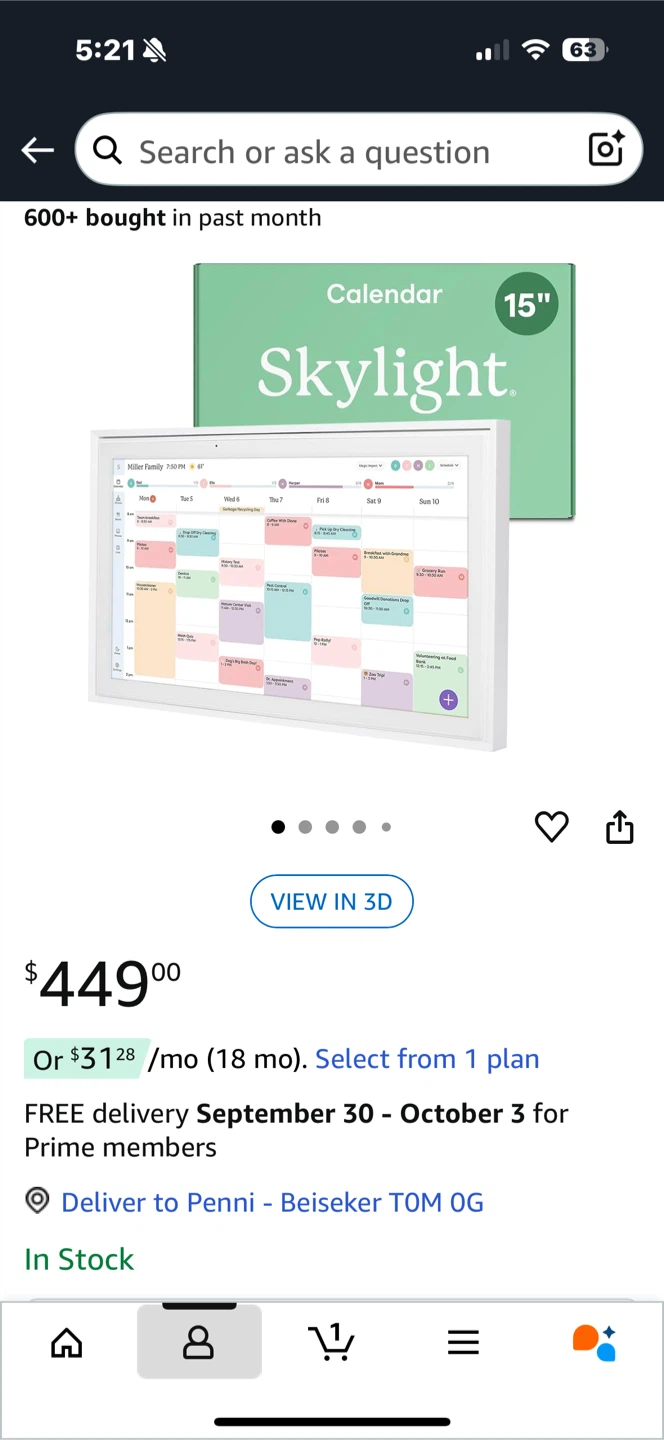 Skylight Calendar 15" Digital Calendar - photo 4