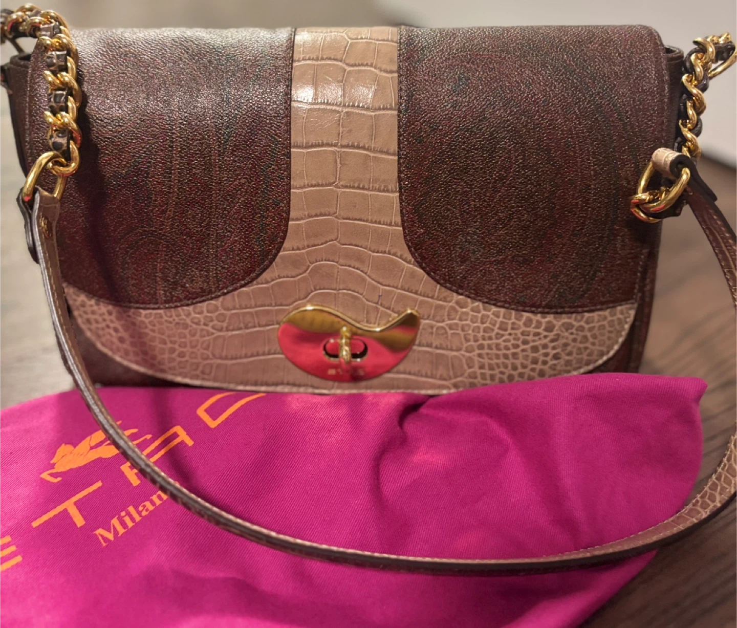 Etro Milano Brown Leather Shoulder Bag - photo 4