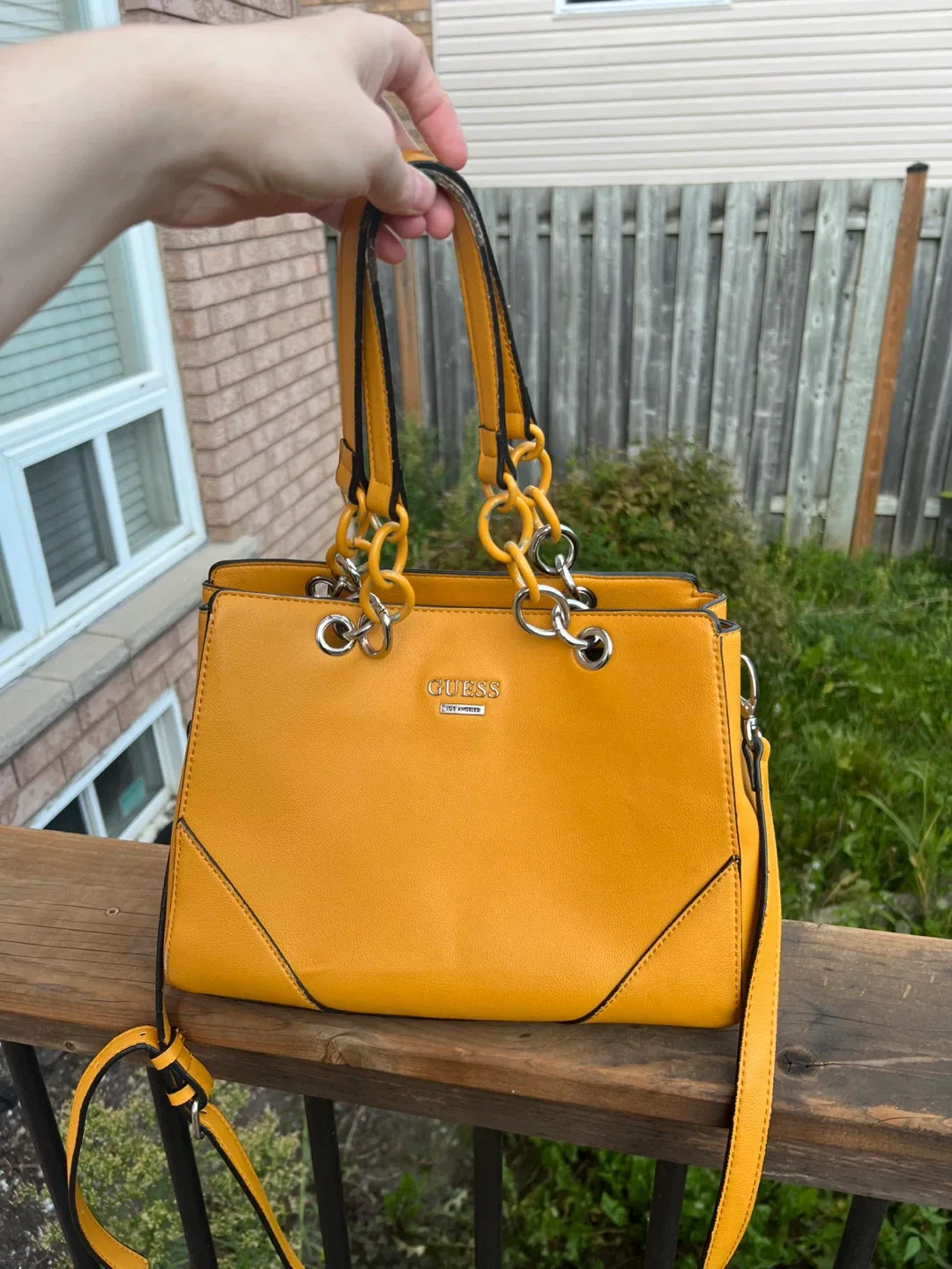 Guess Yellow Satchel Bag thumbnail