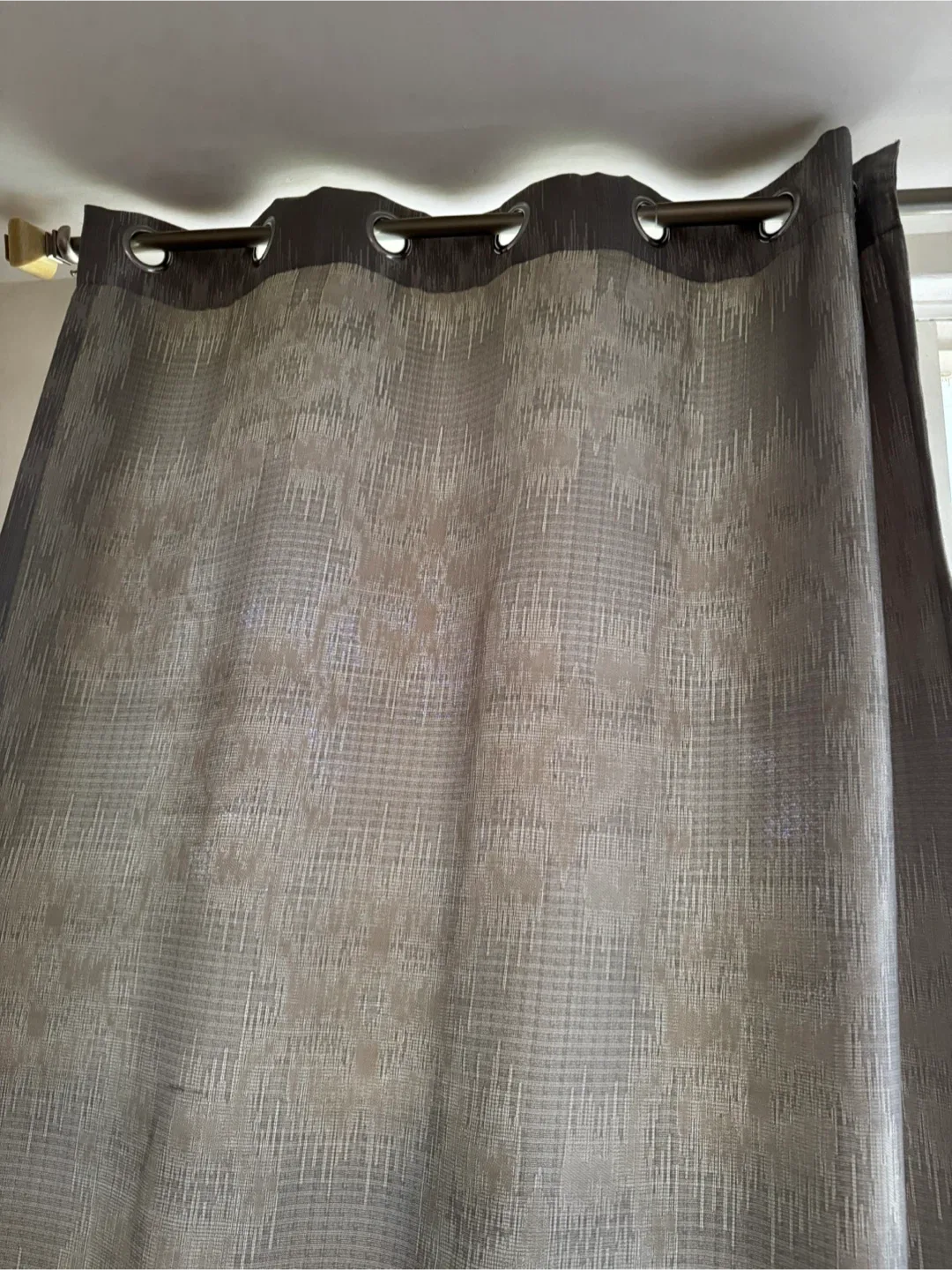 Grey patterned curtain