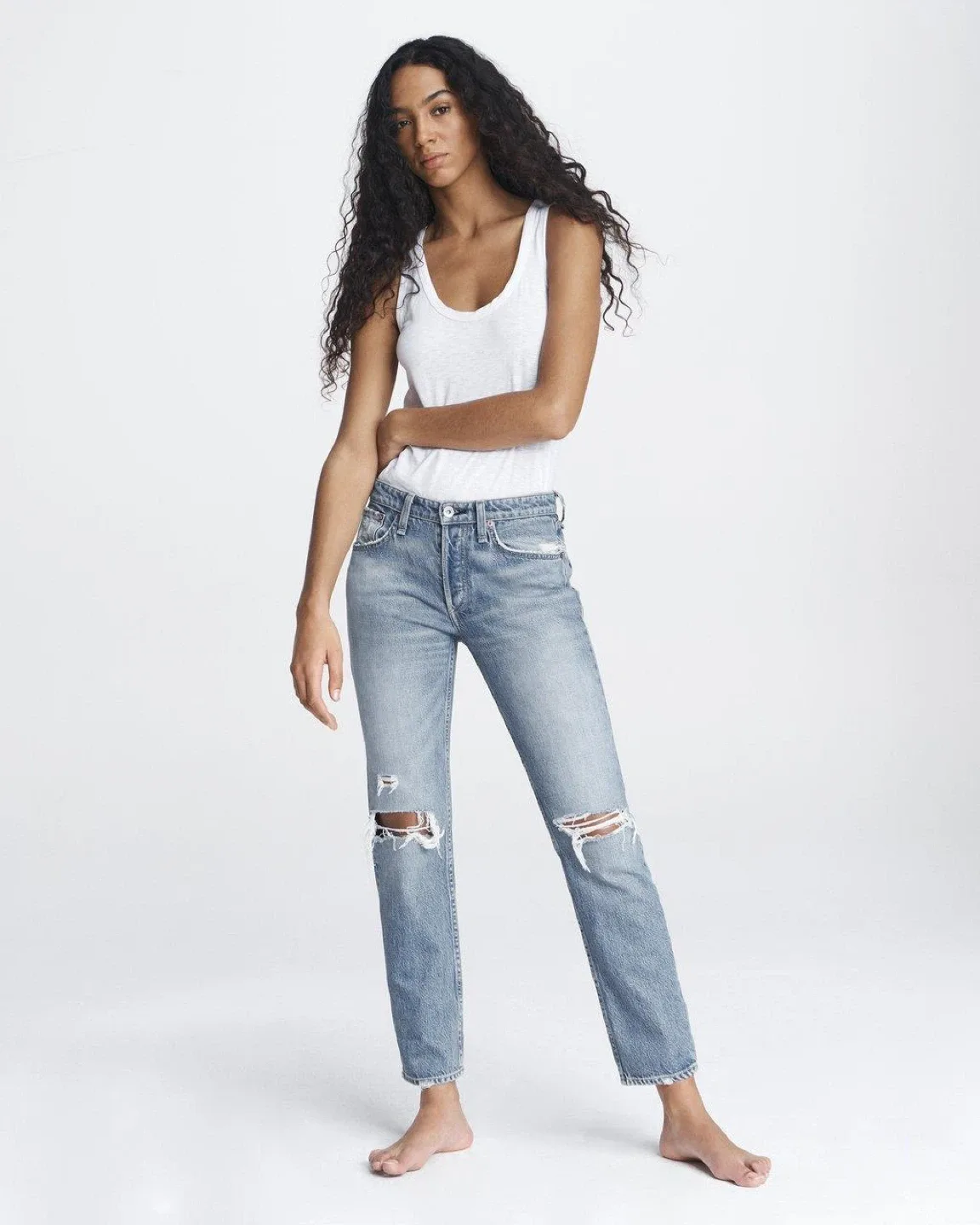 NWT Rag & Bone Rosa Mid Rise Boyfriend Jeans, Size 27 thumbnail