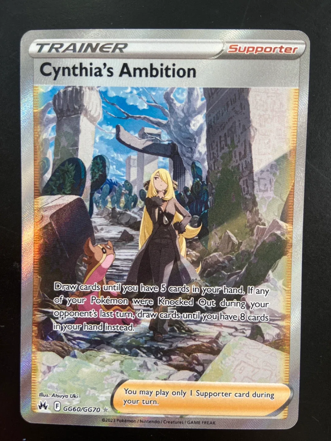 Cynthia's Ambition Pokemon Trainer Card thumbnail