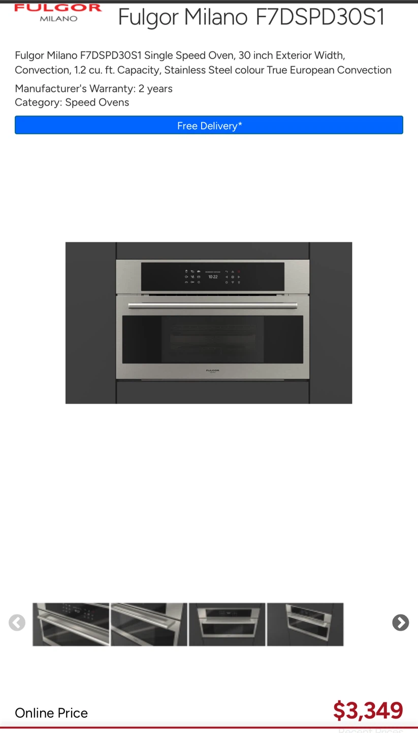 Fulgur Milano F7DSPD30S1 Speed Oven - photo 3