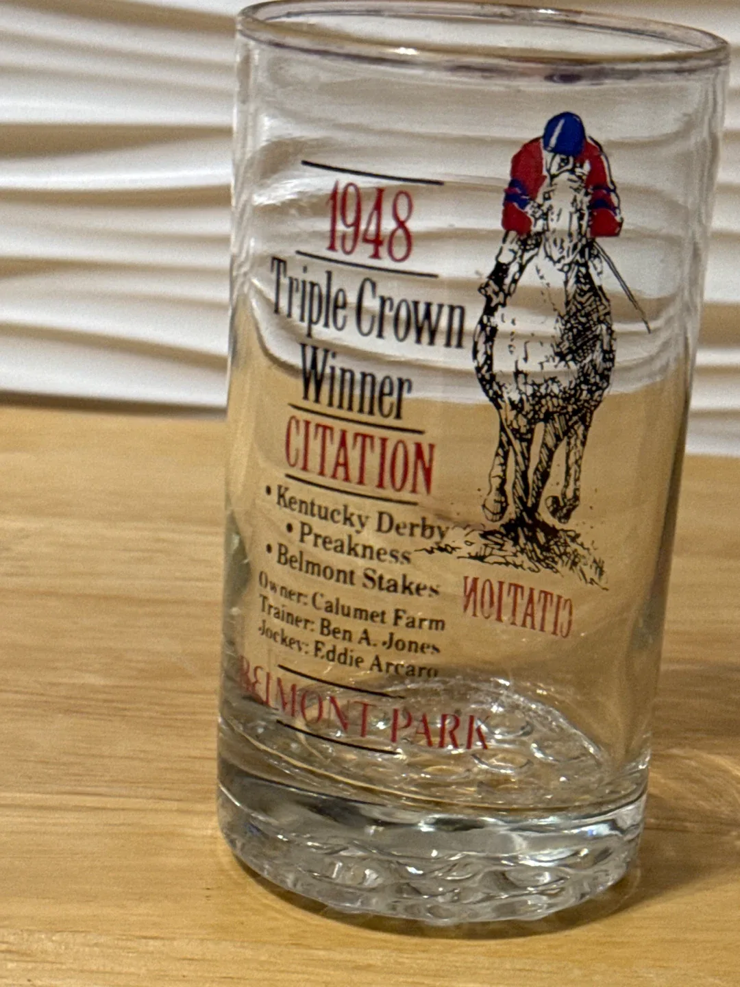 1948 Triple Crown Winner Citation Glass thumbnail