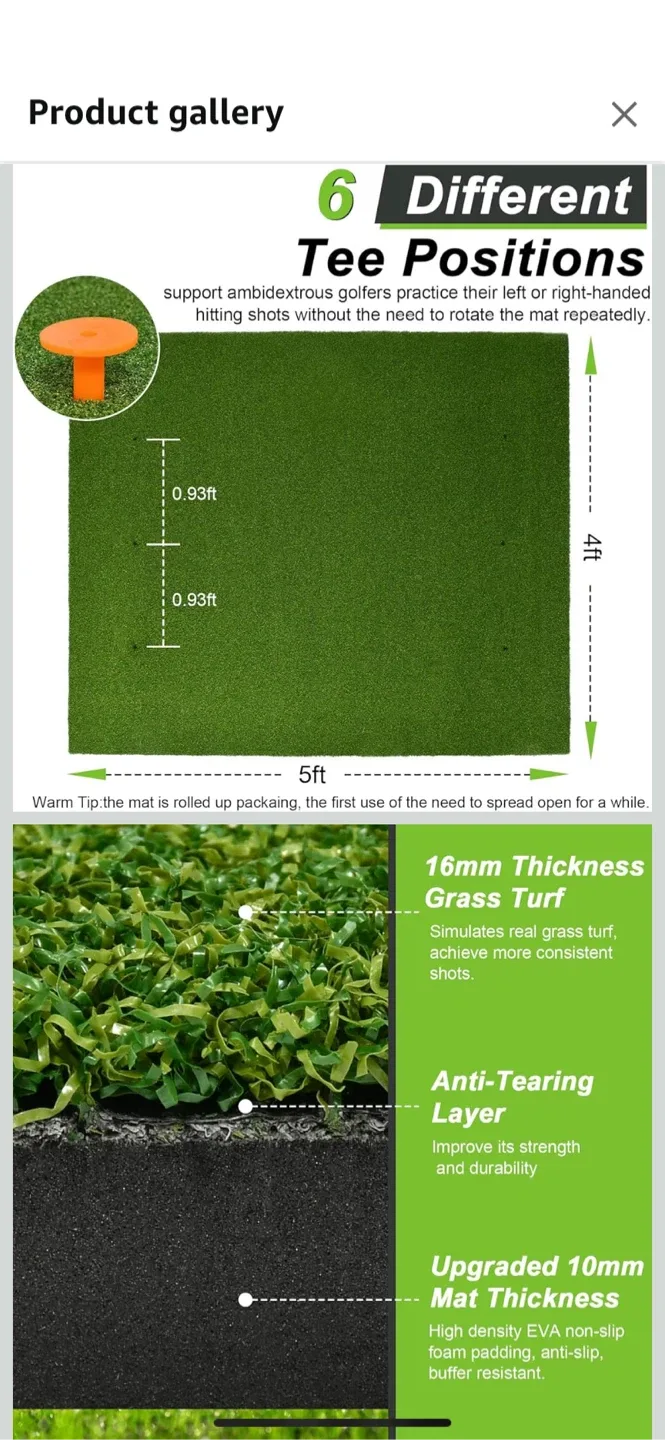 FLOLXNB Golf Hitting Mat 5x4FT image indicator(3)