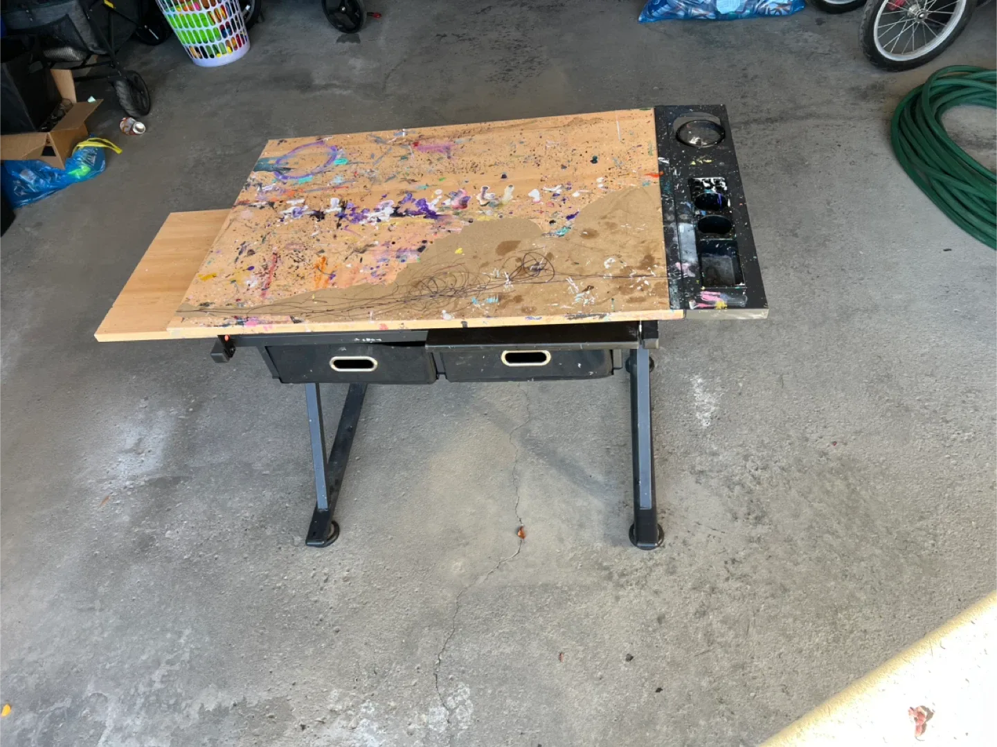 Adjustable Drafting Table with Drawers image indicator(3)