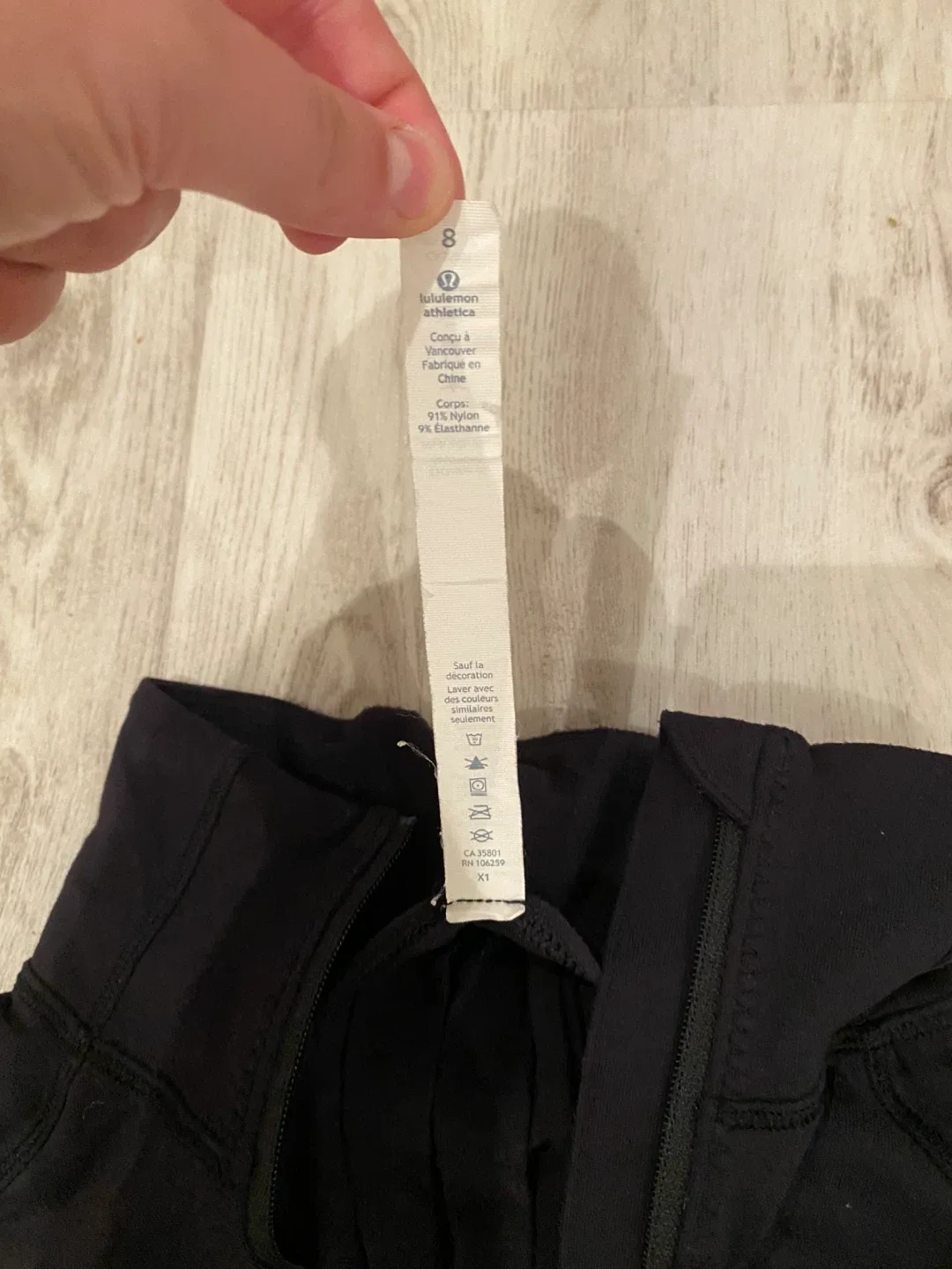 Lululemon Black Half Zip Rulu Running Jacket Size 8 image indicator(6)