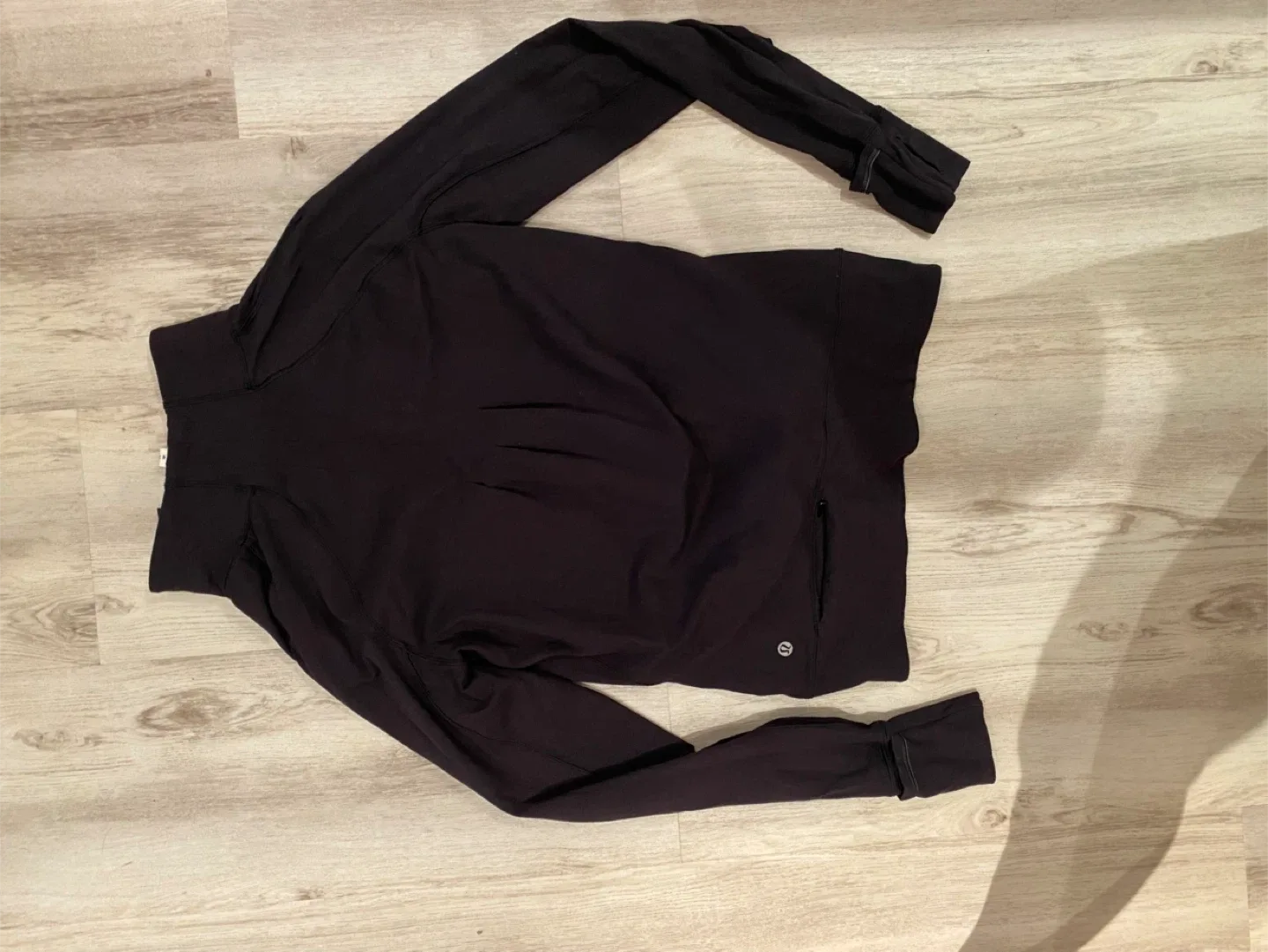 Lululemon Black Half Zip Rulu Running Jacket Size 8 image indicator(3)