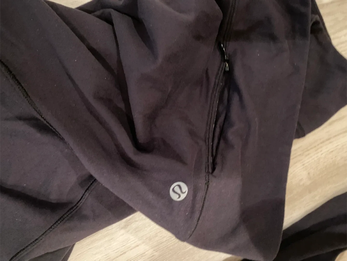 Lululemon Black Half Zip Rulu Running Jacket Size 8 image indicator(7)