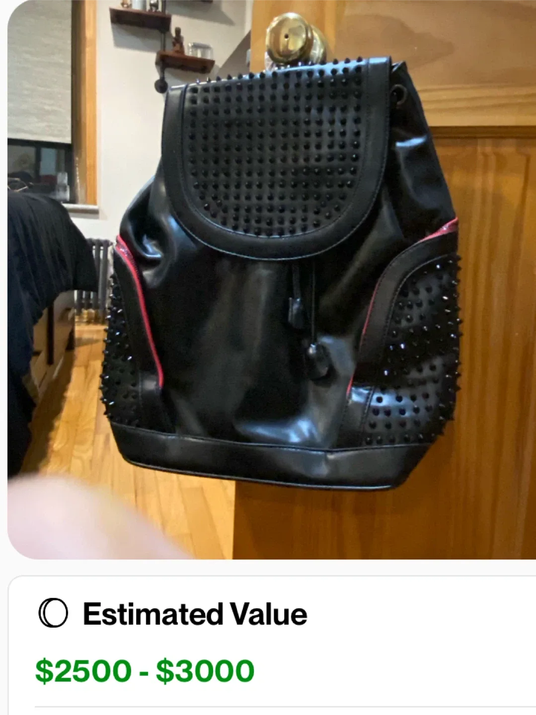Black Studded Leather Backpack image indicator(3)