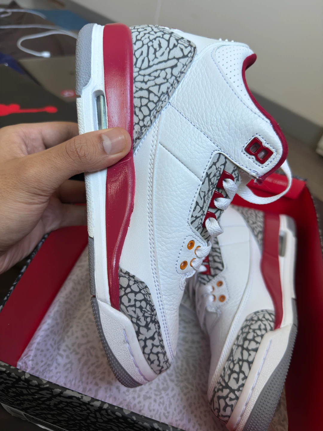 Air Jordan 3 Retro GS White/Red Size 6Y - photo 4