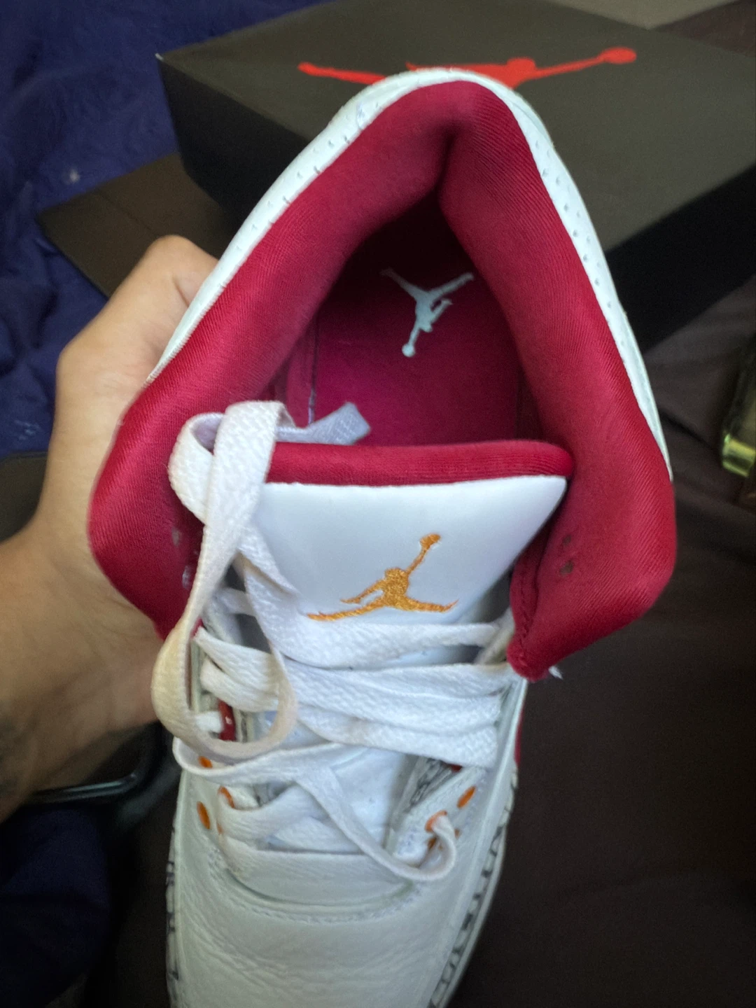 Air Jordan 3 Retro GS White/Red Size 6Y - photo 2