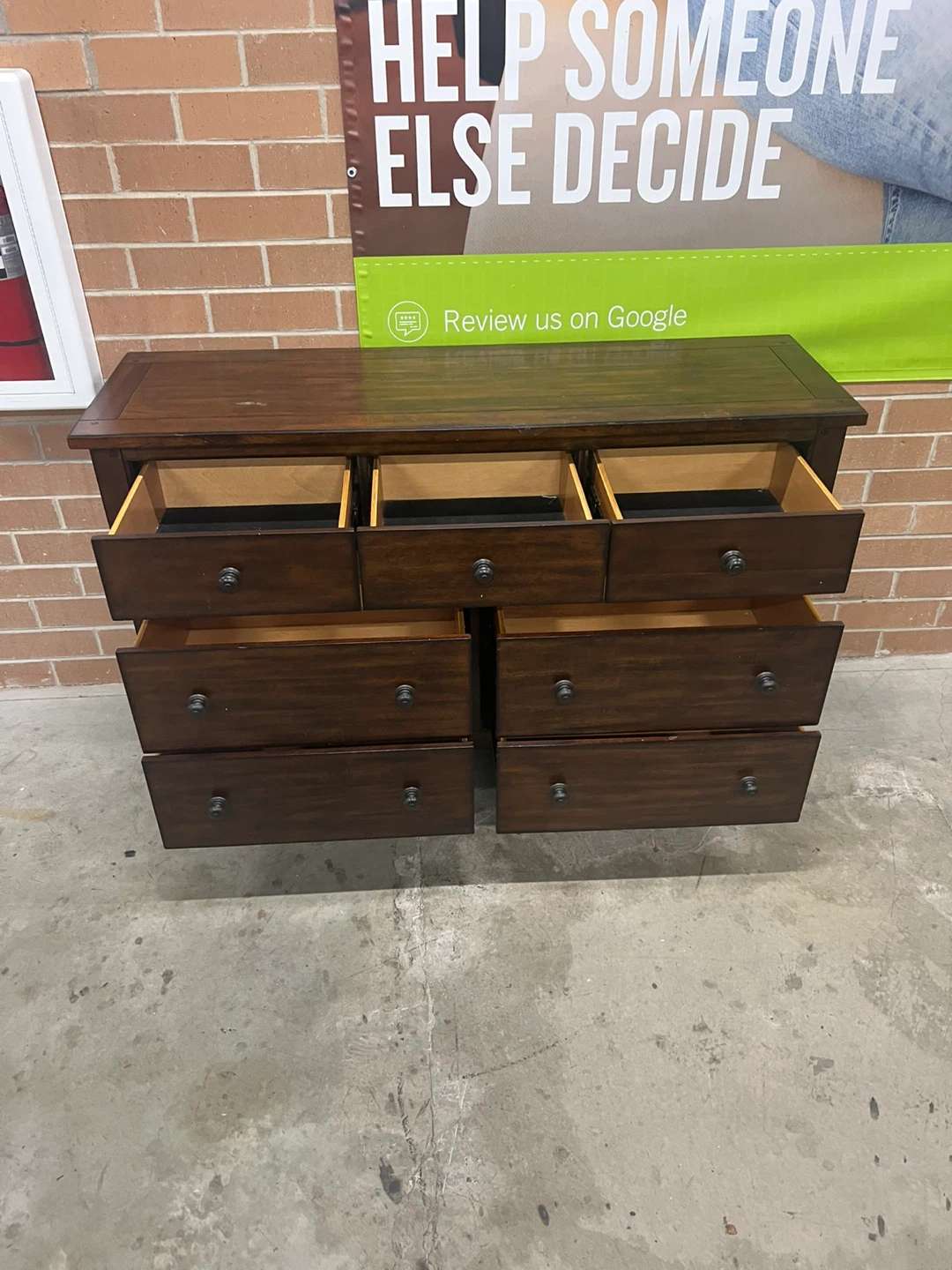 Dark Brown Wooden Dresser - photo 2