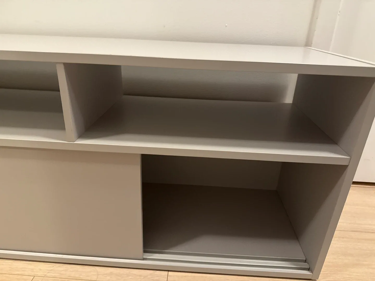 Grey TV Stand with Sliding Door image indicator(2)