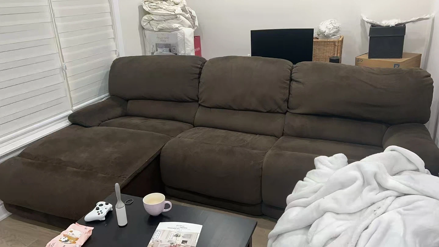 Brown Reclining L-shape Sofa