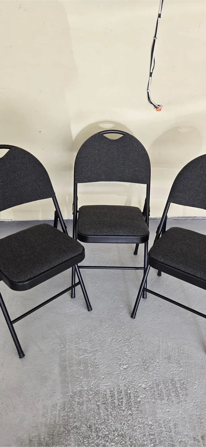 Fabric Folding Chairs - Set of Three thumbnail
