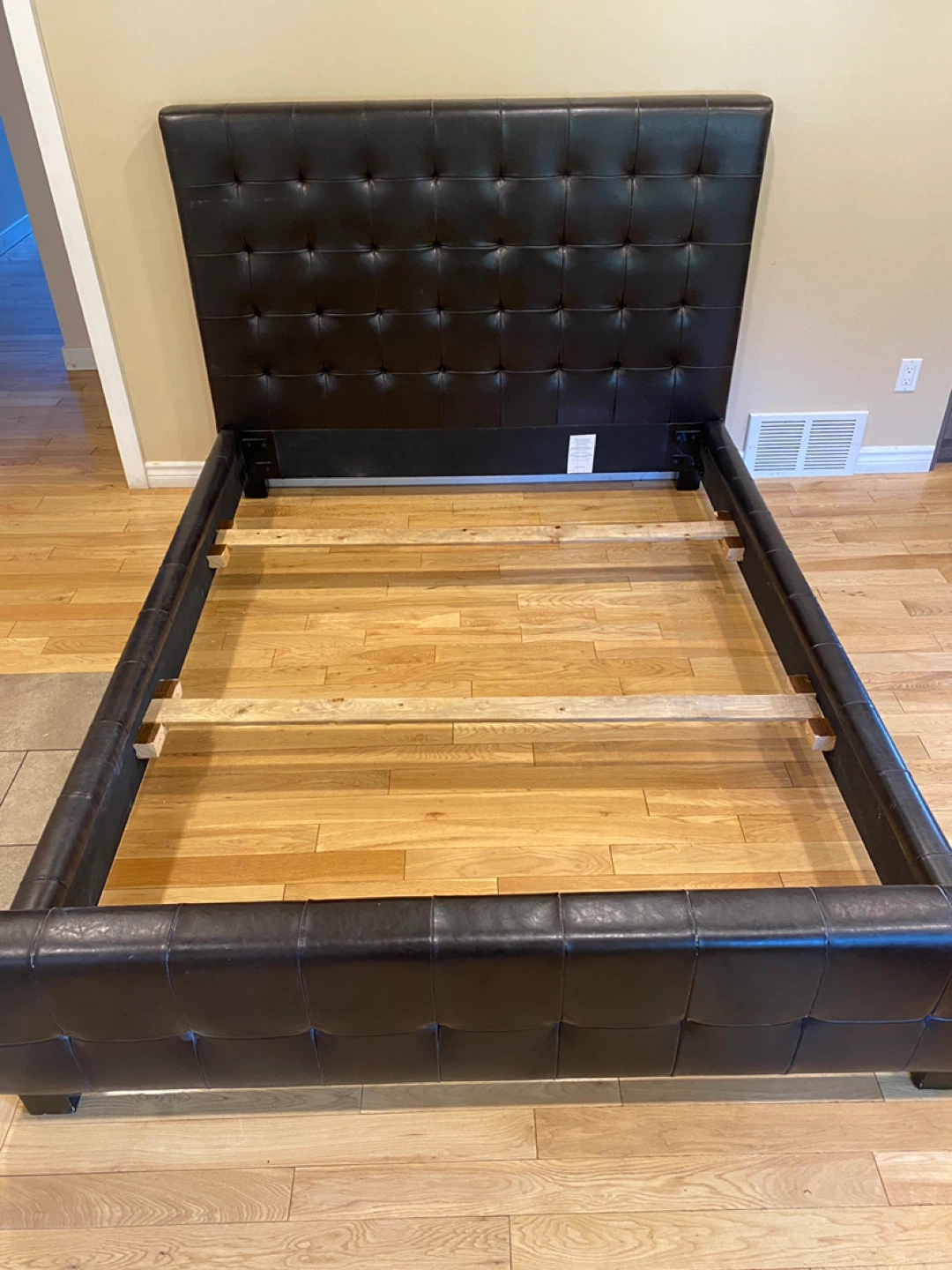 Queen Size Dark Brown Leather Bed Frame (CAN DELIVER)