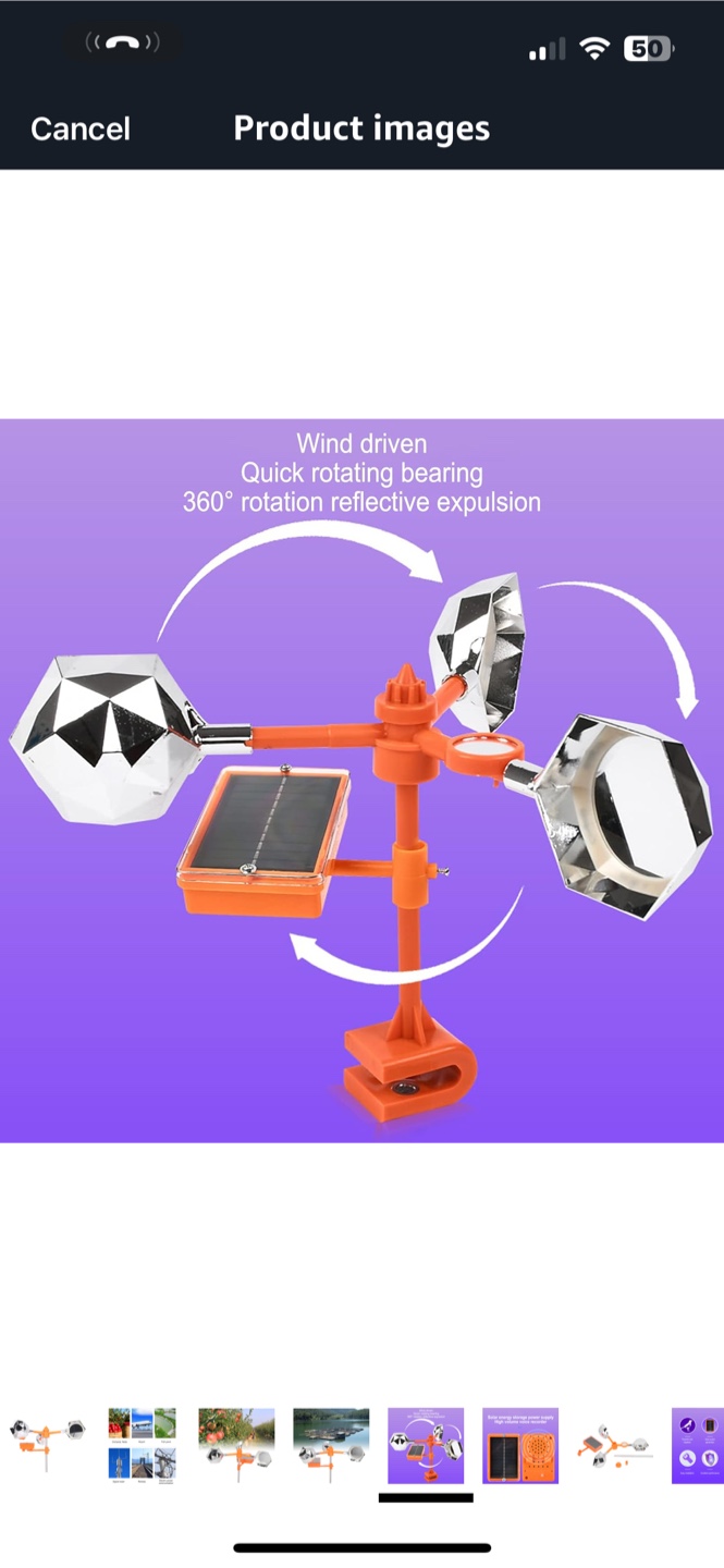 Bird Repellent Windmill with Solar Voice Box - photo 2